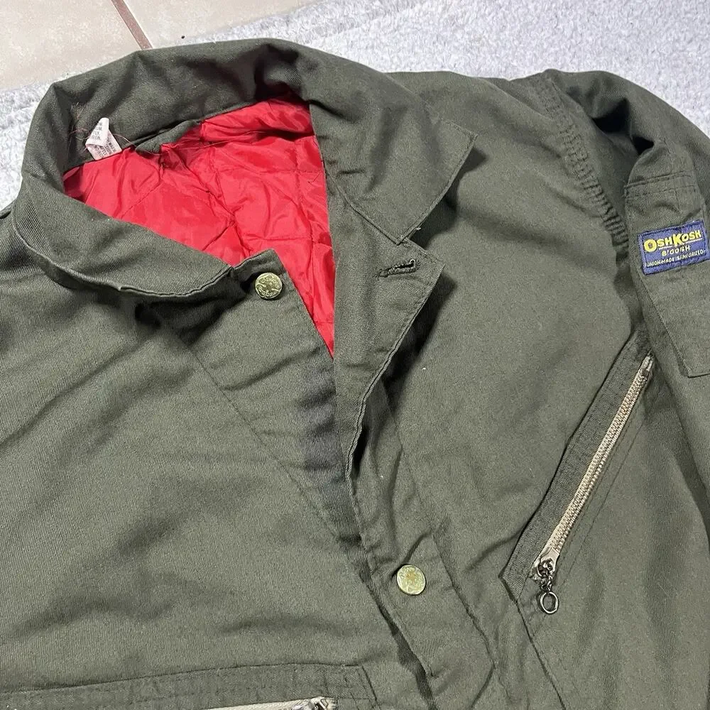 Oshkosh Bgosh Overalls Mens Green Olive VTG Union Insulated Lined Workwear W38